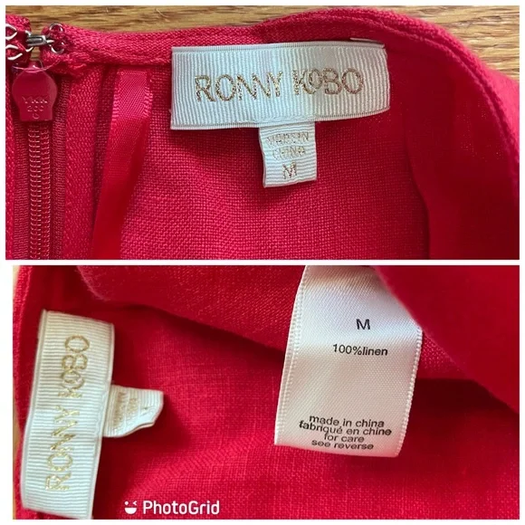 Ronny Kobo Red Marietta Cutout Linen Halterneck Maxi Dress - Picture 7 of 13